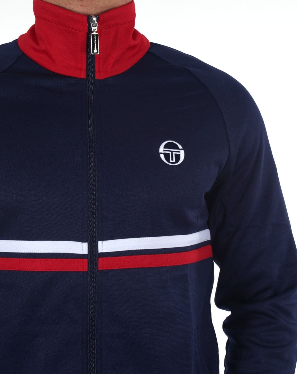 Sergio Tacchini Dallas Track Top Navy/Red Stripe