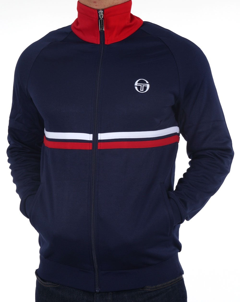 Sergio Tacchini Dallas Track Top Navy/Red Stripe
