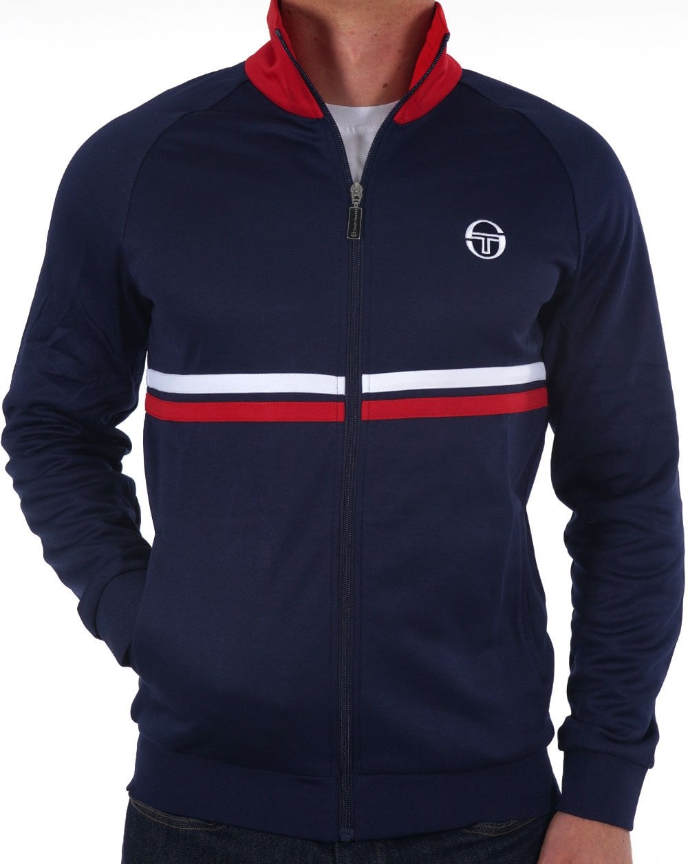 Sergio Tacchini Dallas Track Top Navy/Red Stripe