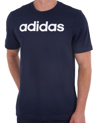 Adidas Linear Logo T Shirt Navy/White