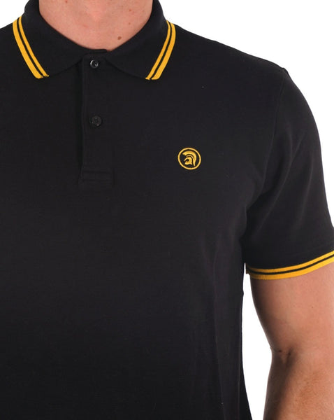 Trojan Twin Tipped Pique Polo Black