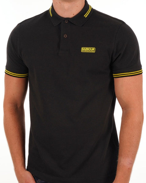 Barbour International Tipped Polo Black