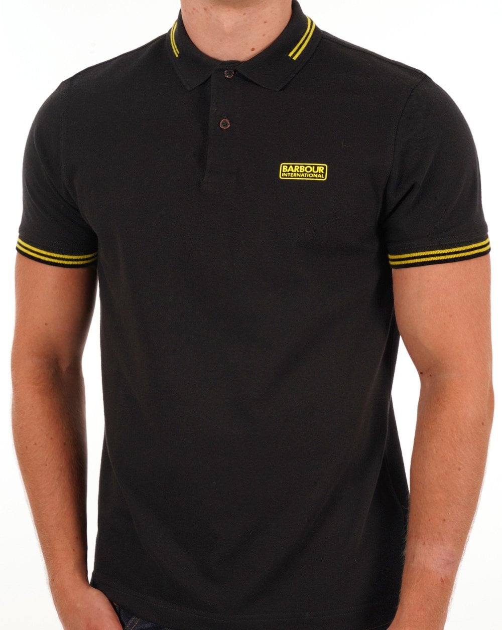 Barbour International Tipped Polo Black