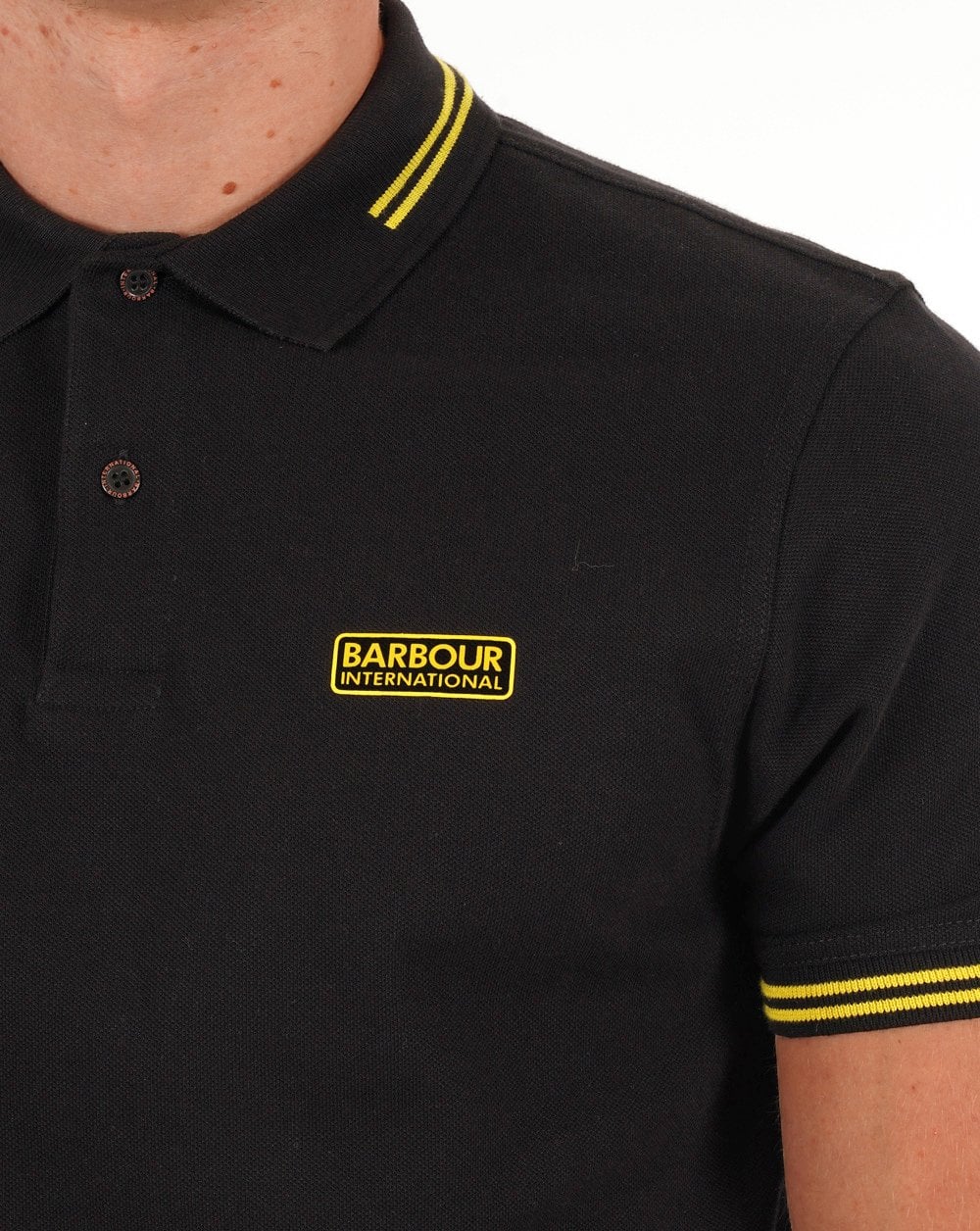 Barbour International Tipped Polo Black
