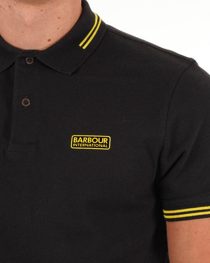 Barbour International Tipped Polo Black