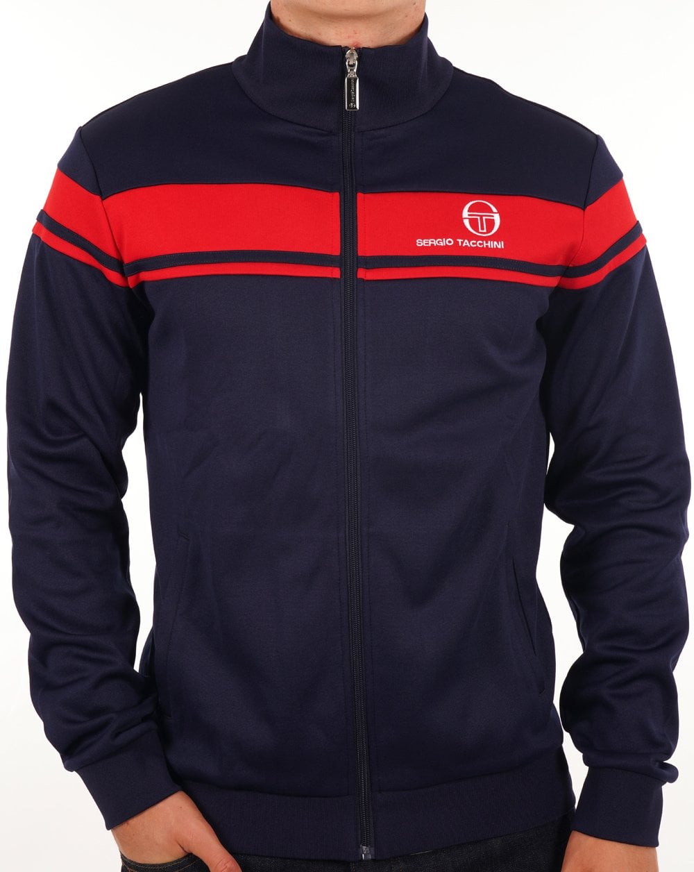 Sergio Tacchini Masters Track Top Navy Blue/Dark Red