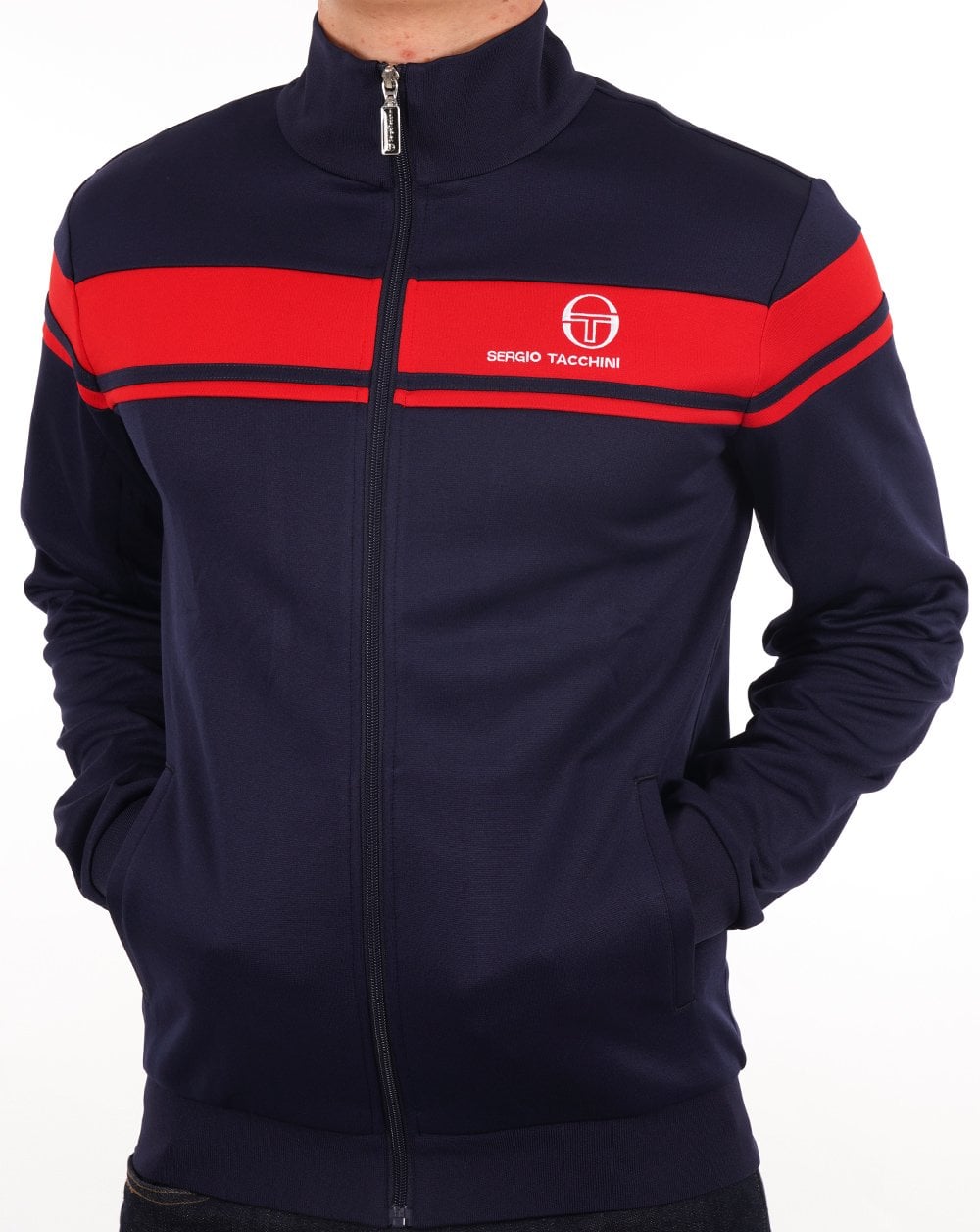 Sergio Tacchini Masters Track Top Navy Blue/Dark Red