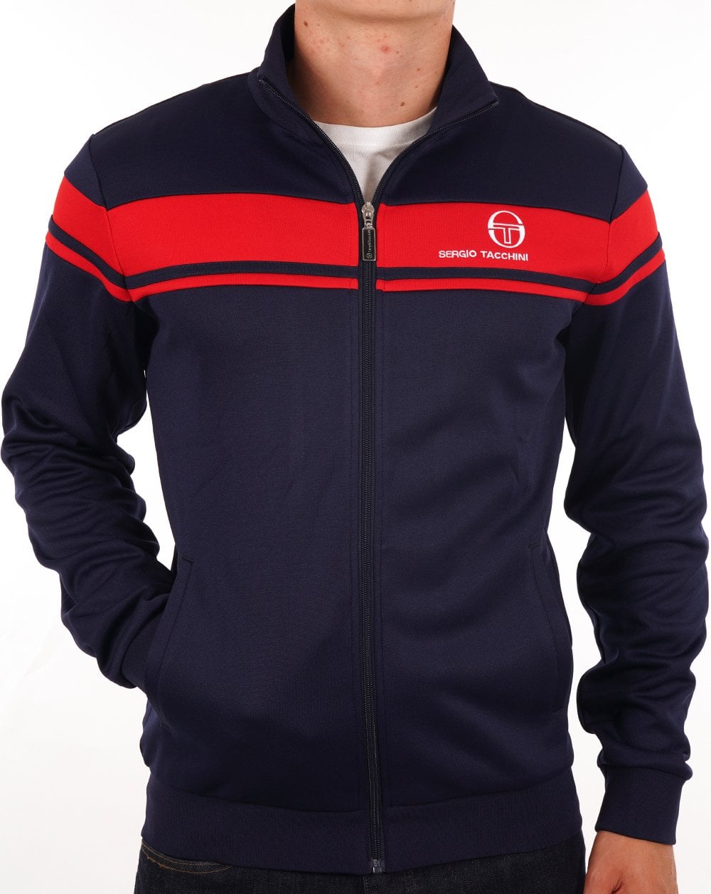Sergio Tacchini Masters Track Top Navy Blue/Dark Red