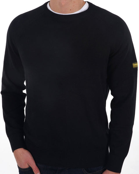 Barbour International Cotton Crew Knit Black