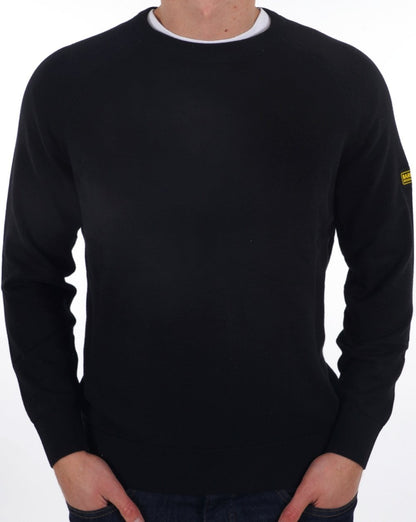 Barbour International Cotton Crew Knit Black
