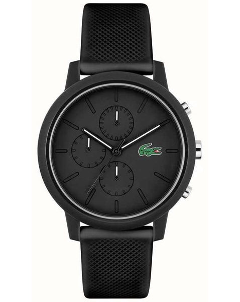 Lacoste 12.12 Chrono Silicone Watch Black