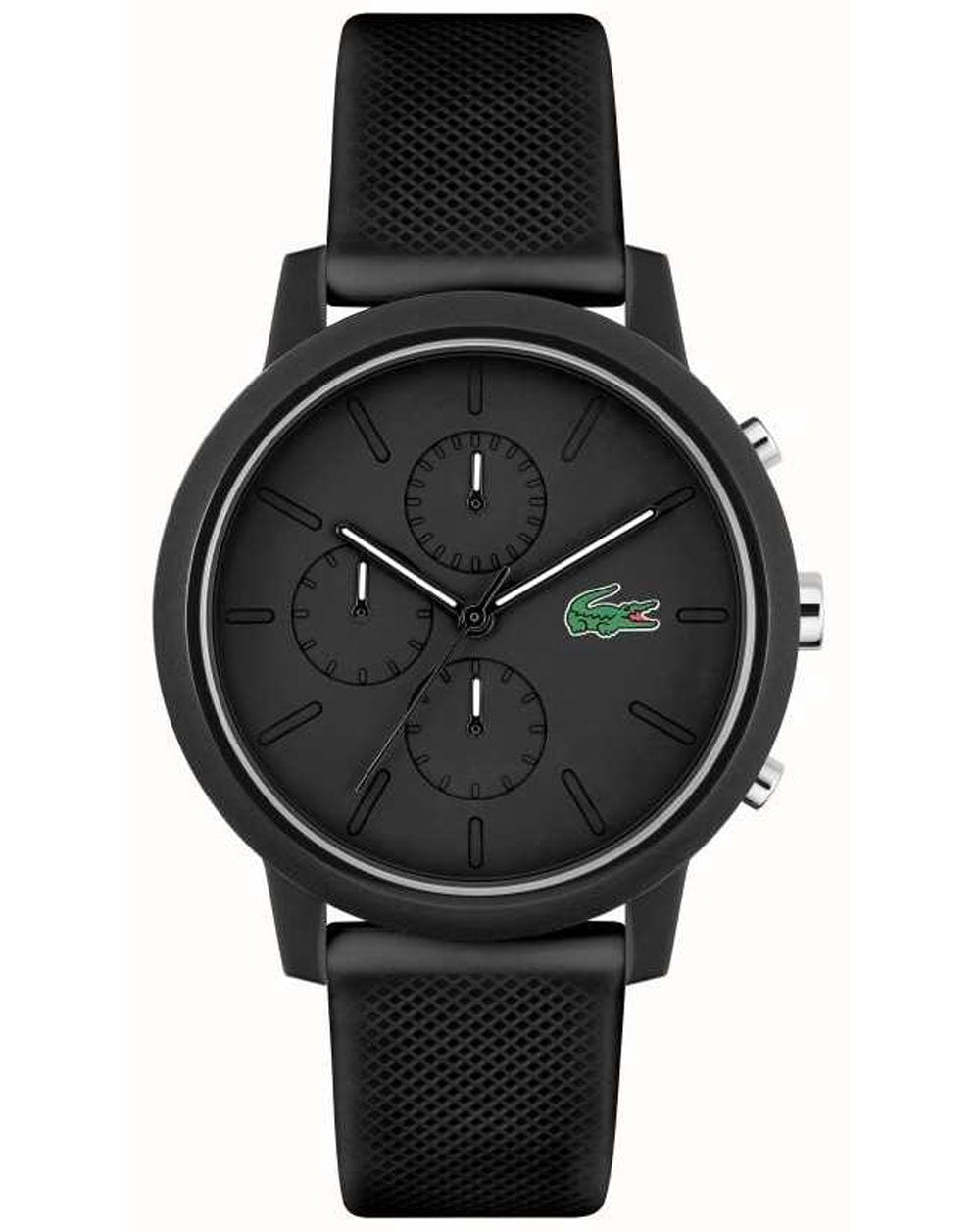 Lacoste 12.12 Chrono Silicone Watch Black