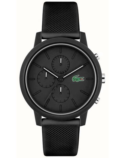 Lacoste 12.12 Chrono Silicone Watch Black