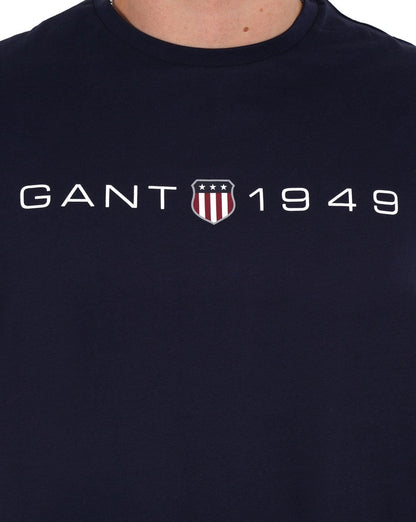 Gant Printed Graphic T-shirt Navy Blue