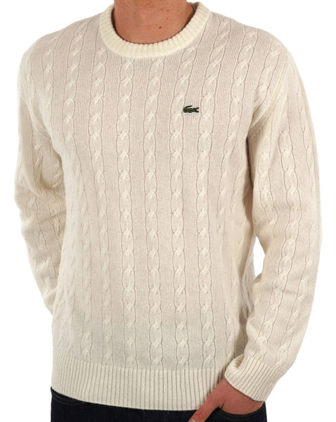 Lacoste Cable Knit Jumper Ecru