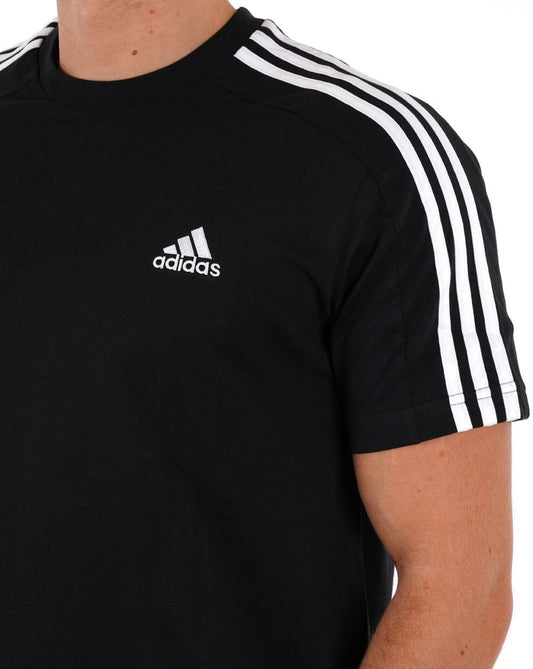adidas Adidas 3 Stripes Sports T-Shirt Black/White