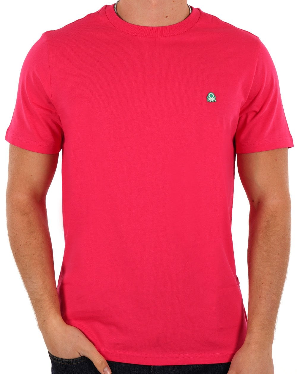 Benetton Small Logo T-shirt Hot Pink