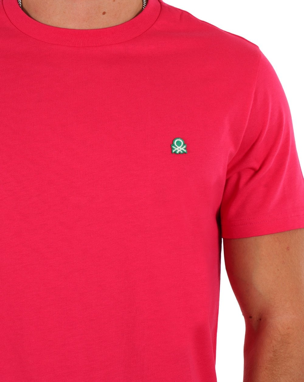 Benetton Small Logo T-shirt Hot Pink
