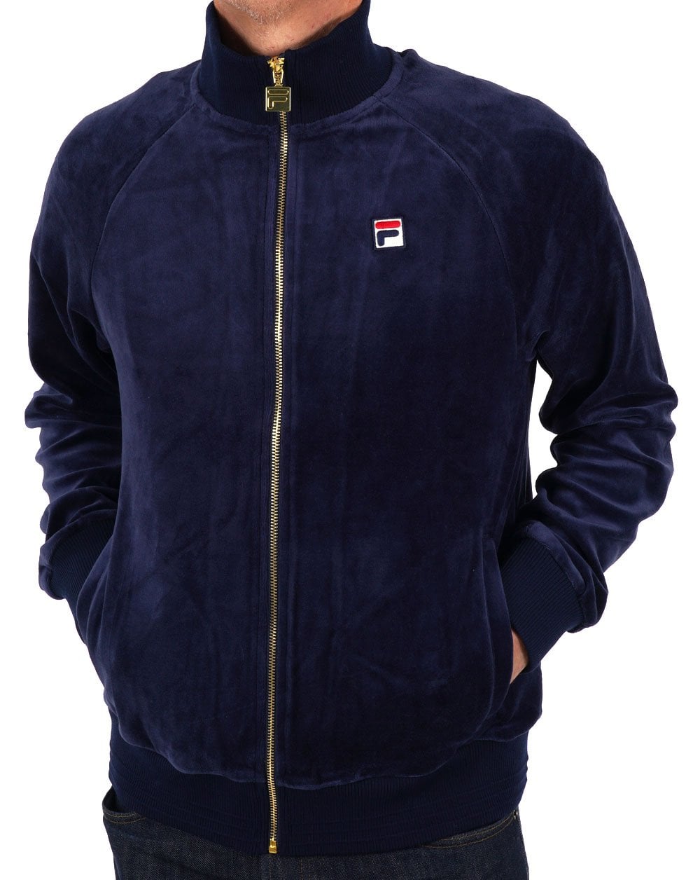 Fila Vintage Eddie Velour Track Top Navy