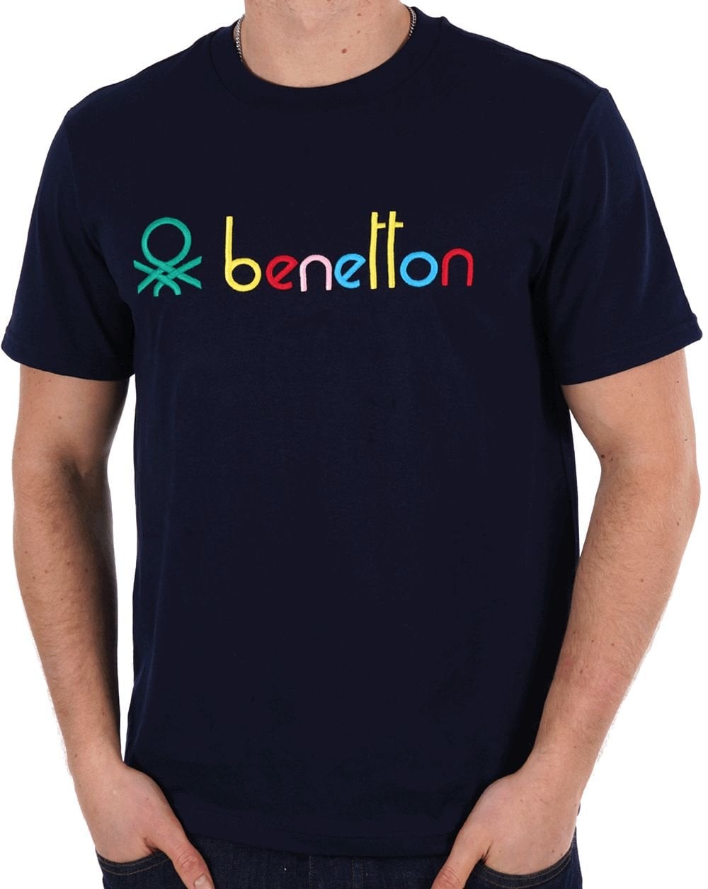 Benetton Colours Logo T-shirt Navy