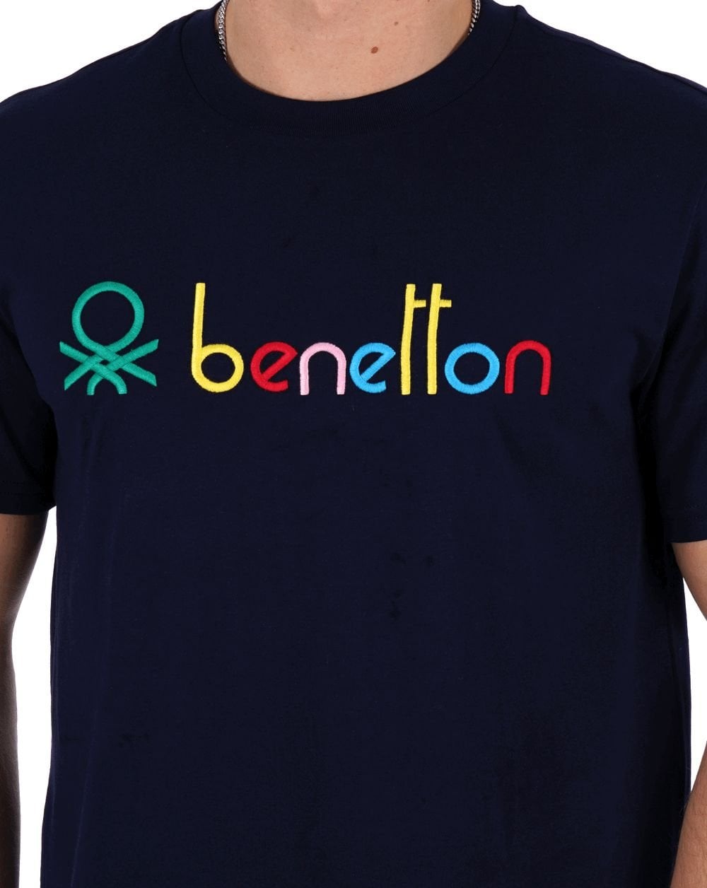 Benetton Colours Logo T-shirt Navy