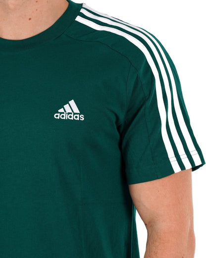 Adidas 3 Stripes Sports Tee Collegiate Green/White