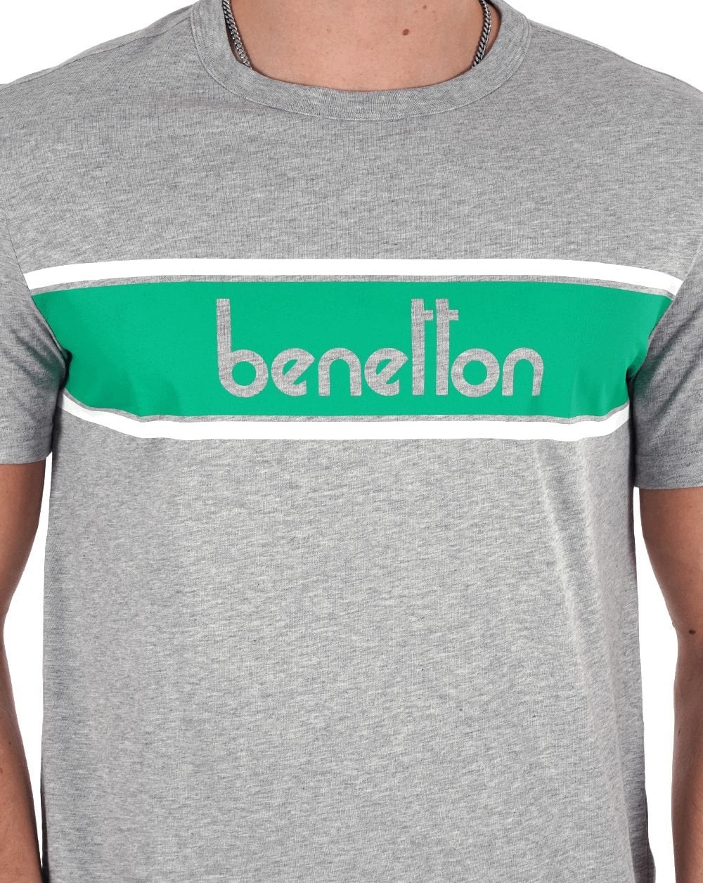Benetton Panel T-shirt Grey/Green