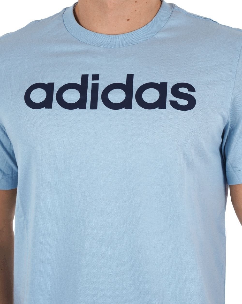 Adidas Linear Logo T Shirt Sky Blue