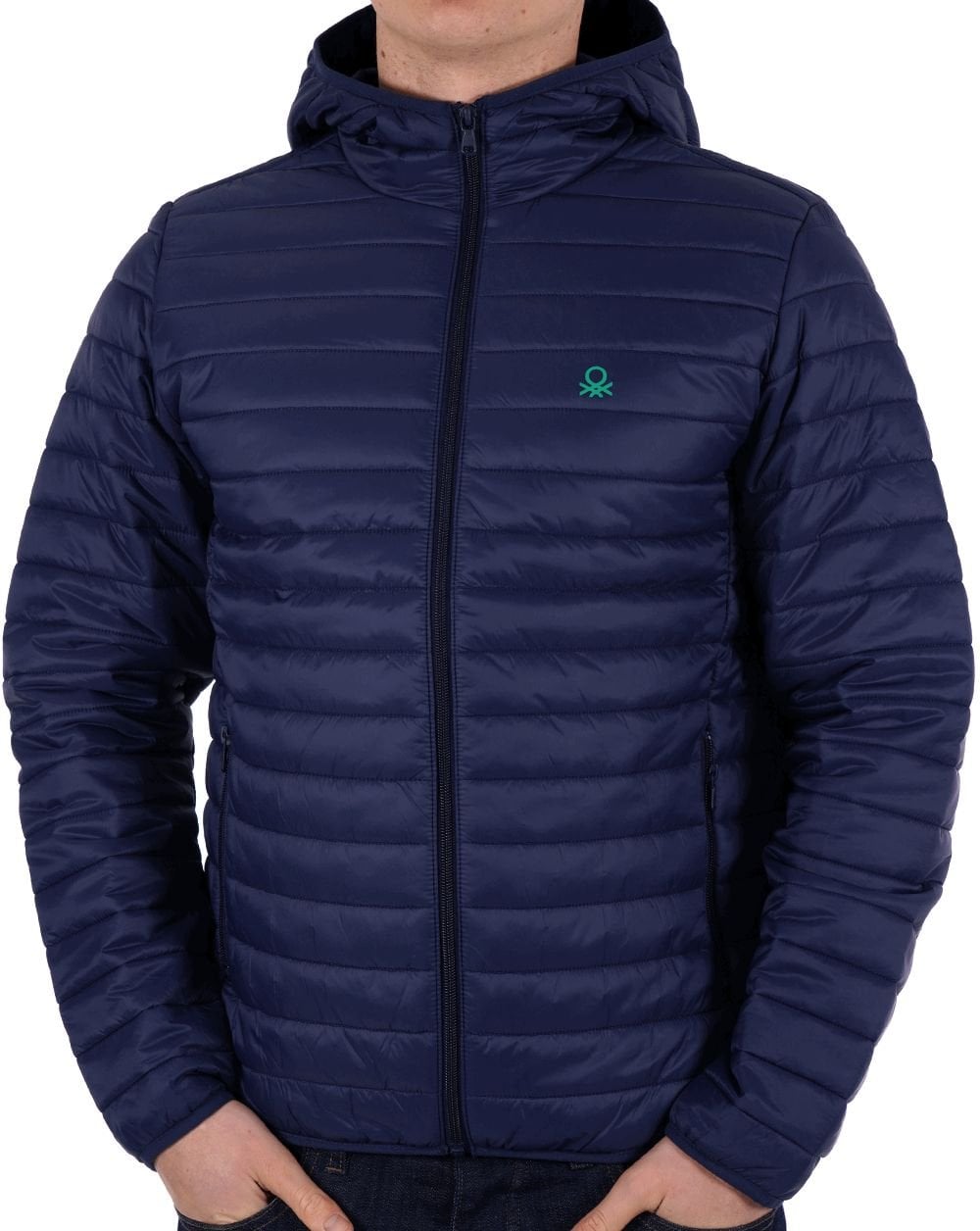 Benetton Hooded Down Jacket Navy