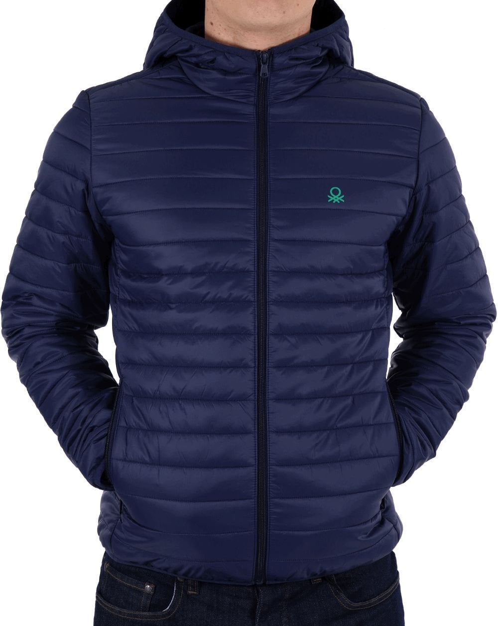 Benetton Hooded Down Jacket Navy