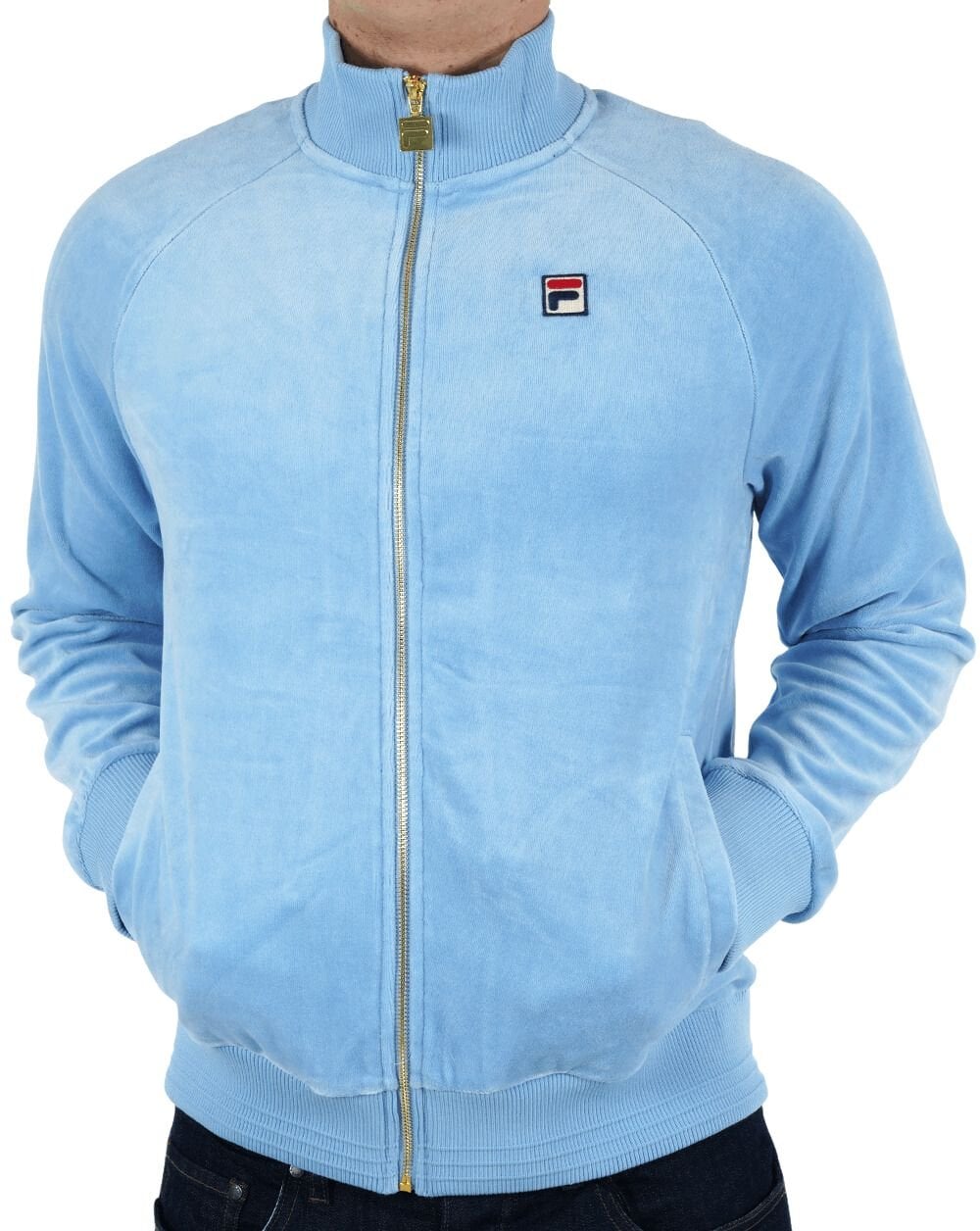 Fila Vintage Eddie Velour Track Top Sky Blue