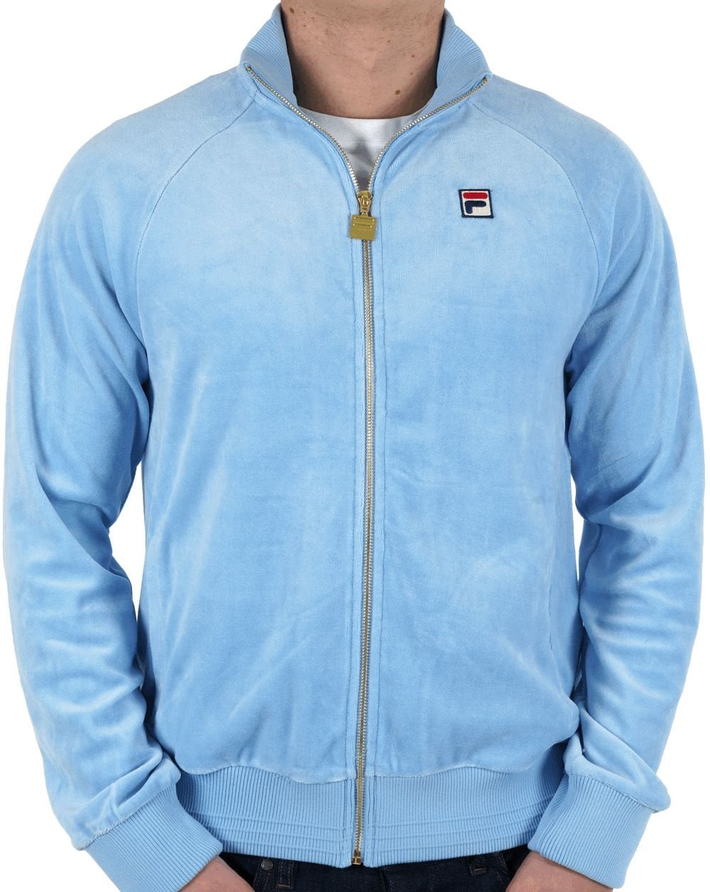 Fila Vintage Eddie Velour Track Top Sky Blue
