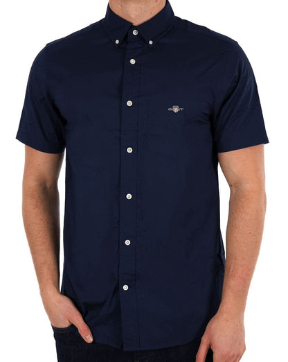 Gant Poplin Short Sleeve Shirt Navy