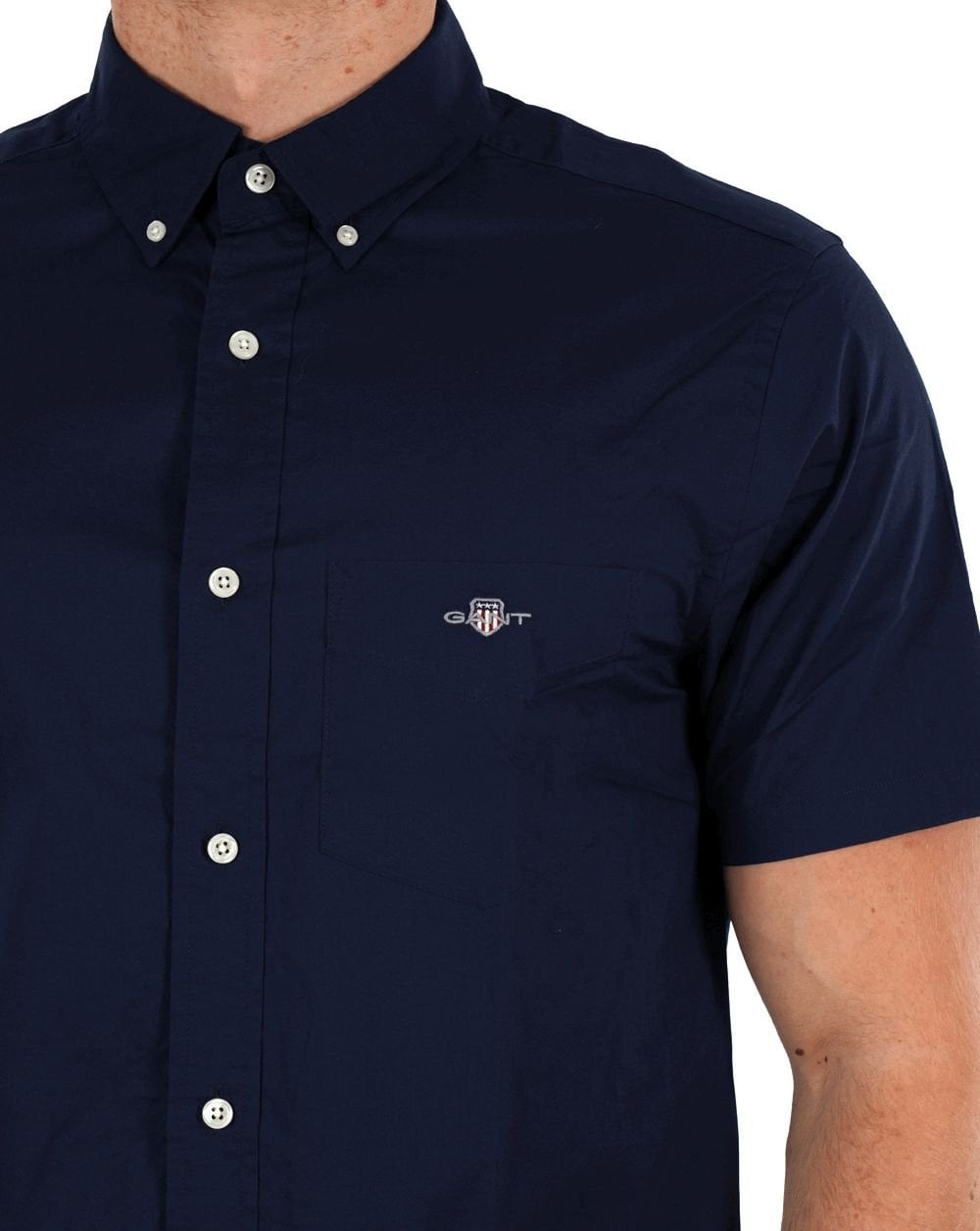 Gant Poplin Short Sleeve Shirt Navy