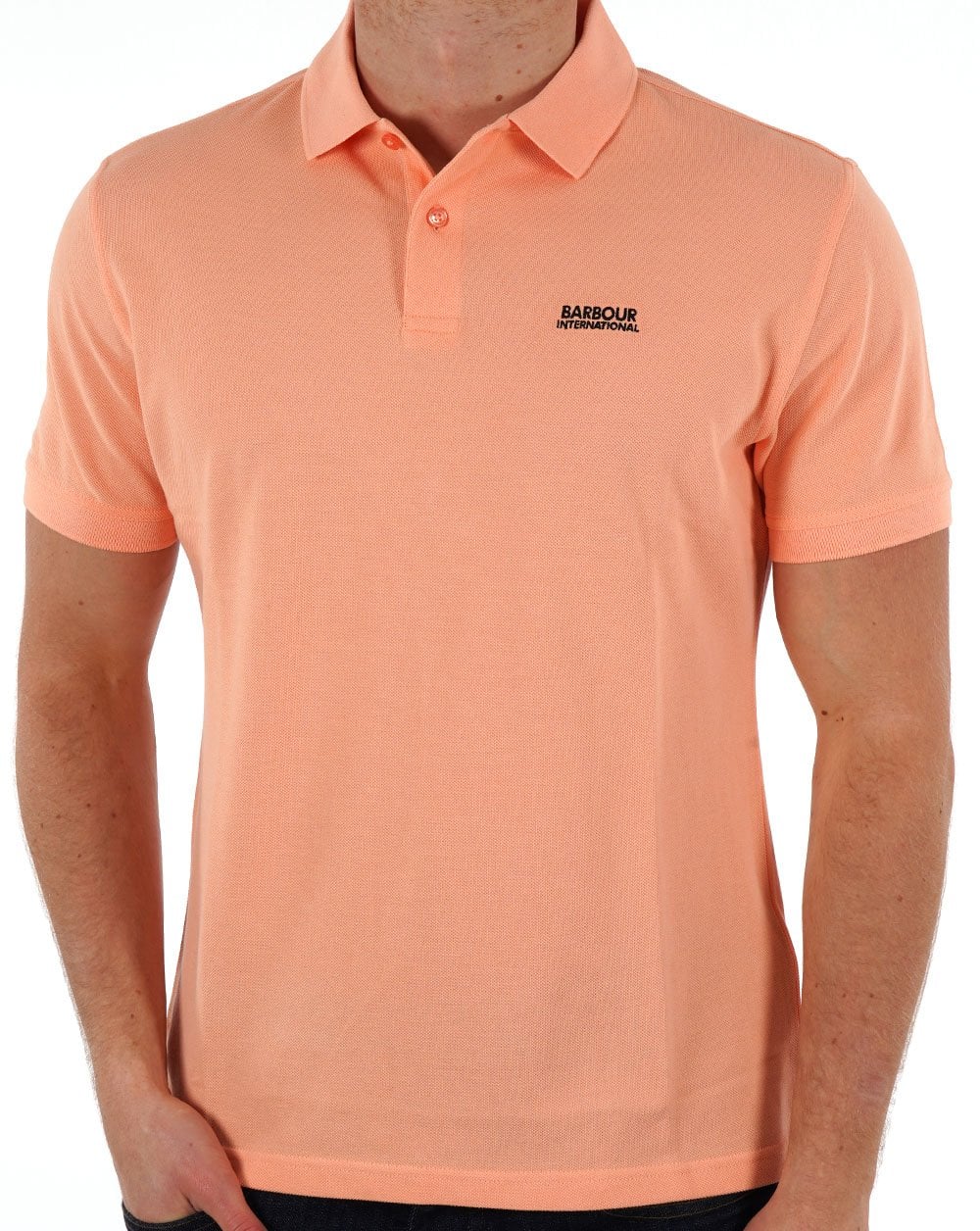 Barbour International Tourer Pique Polo Peach Nectar