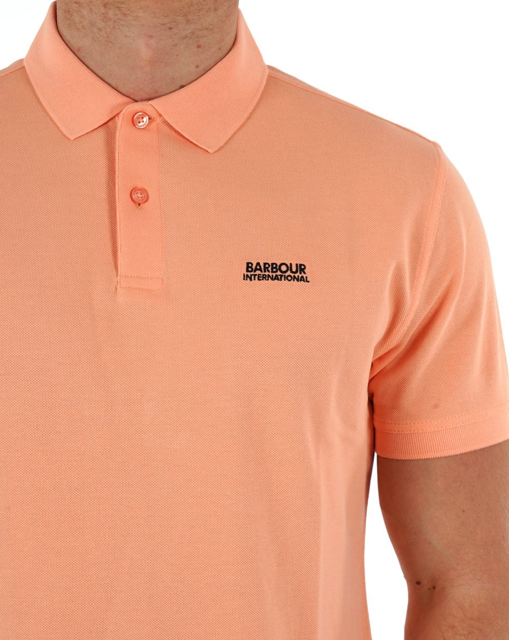Barbour International Tourer Pique Polo Peach Nectar