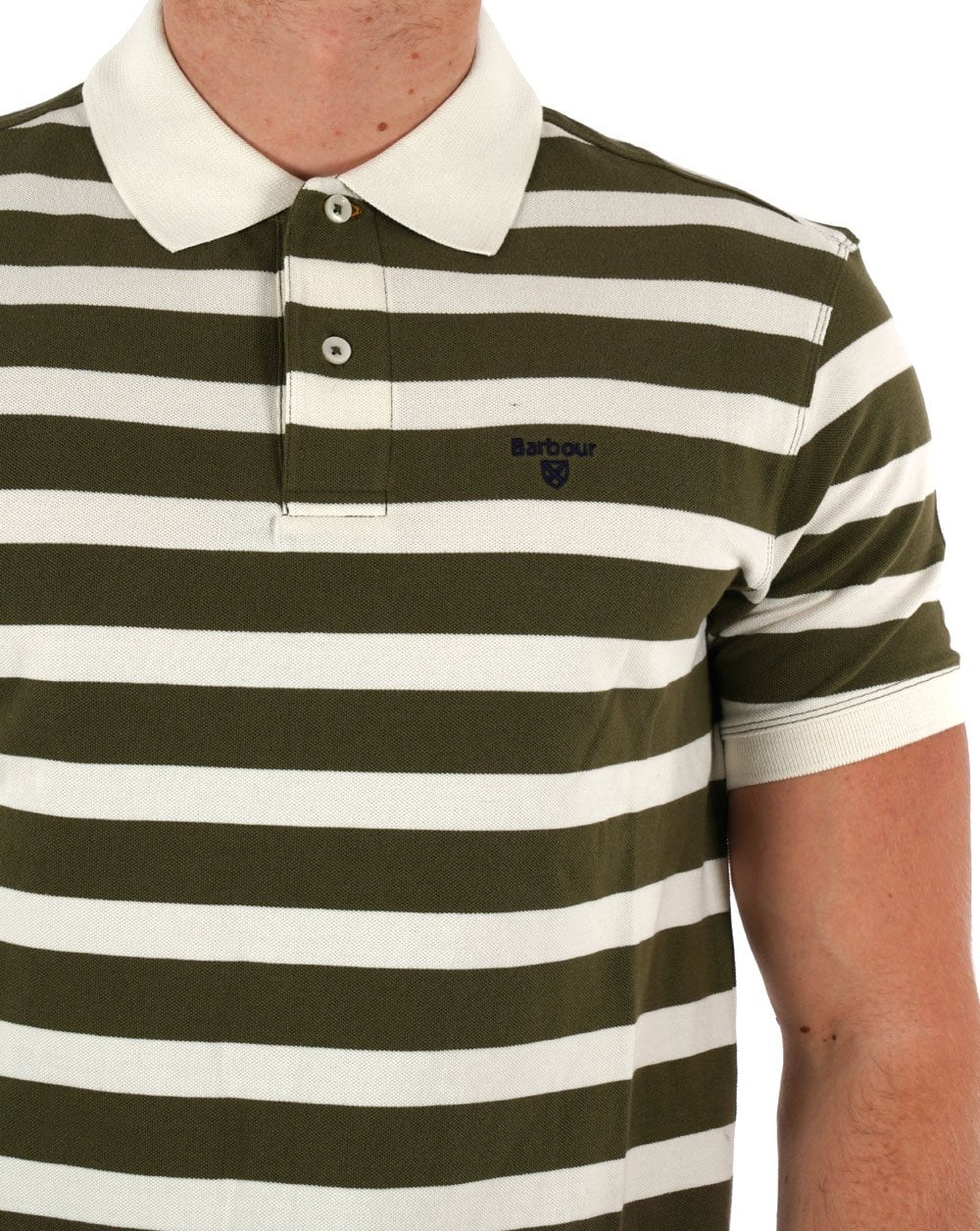 Barbour Stripe Sports Polo Pale Sage