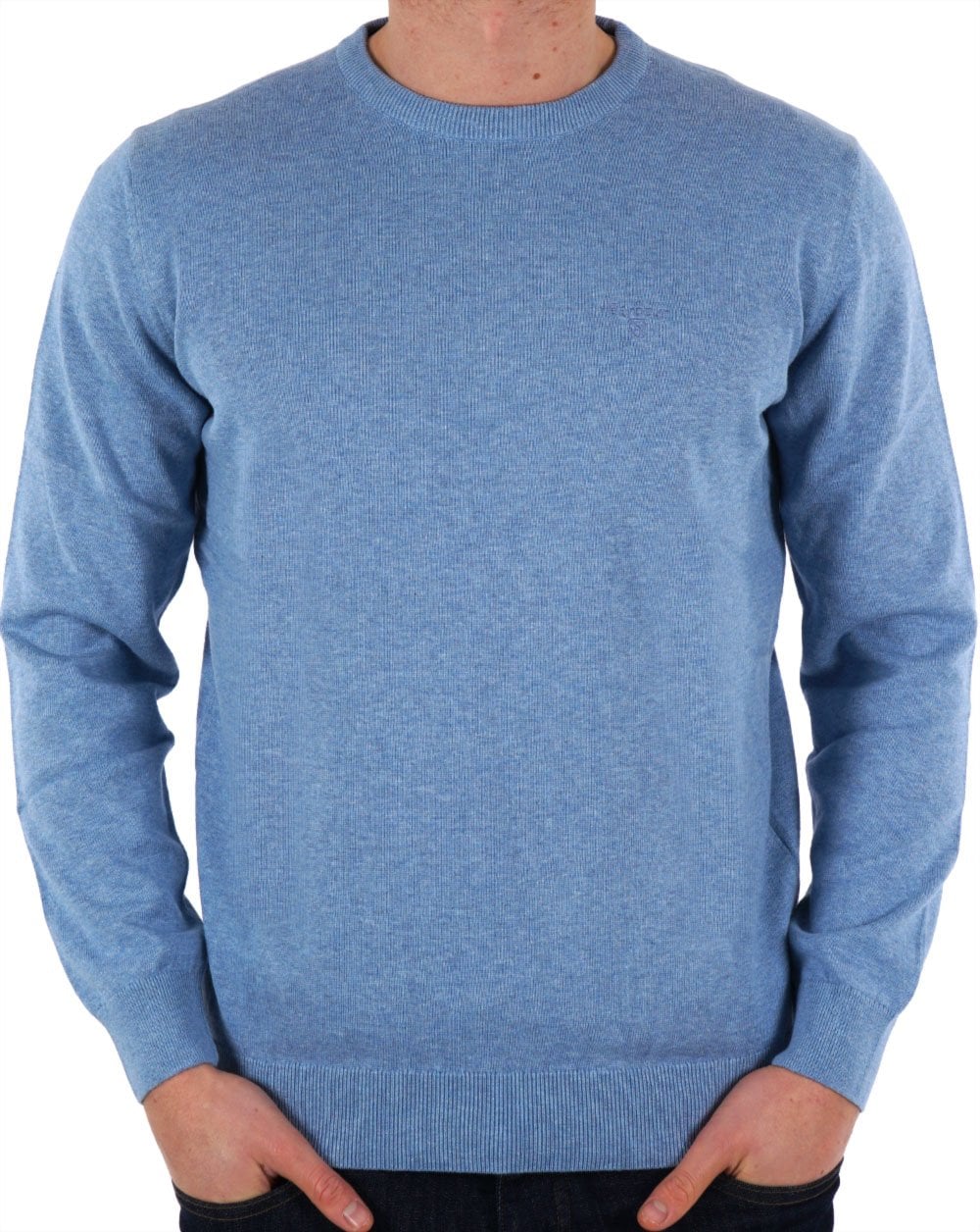 Barbour Pima Cotton Crew Neck Jumper Chambray