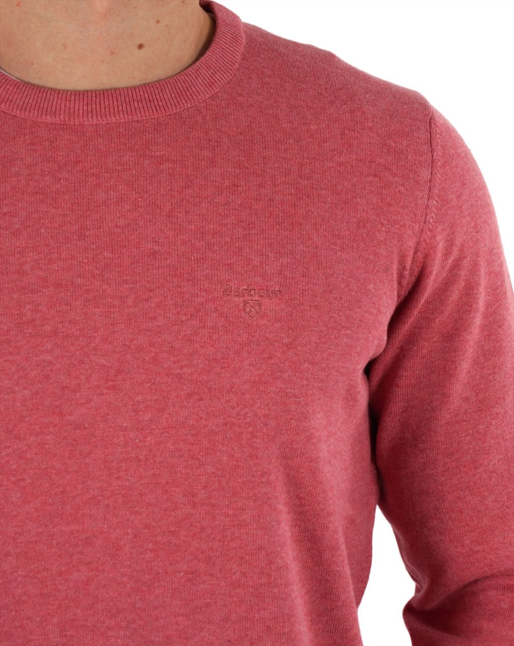 Barbour Pima Cotton Crew Neck Jumper Pink Clay