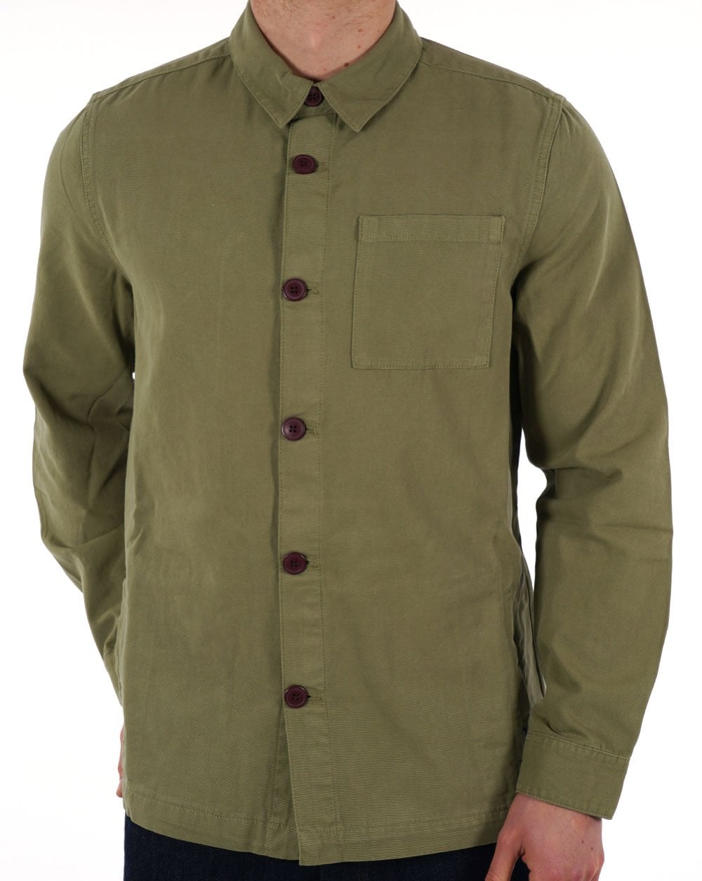 Barbour Washed Overshirt Bleached Olive