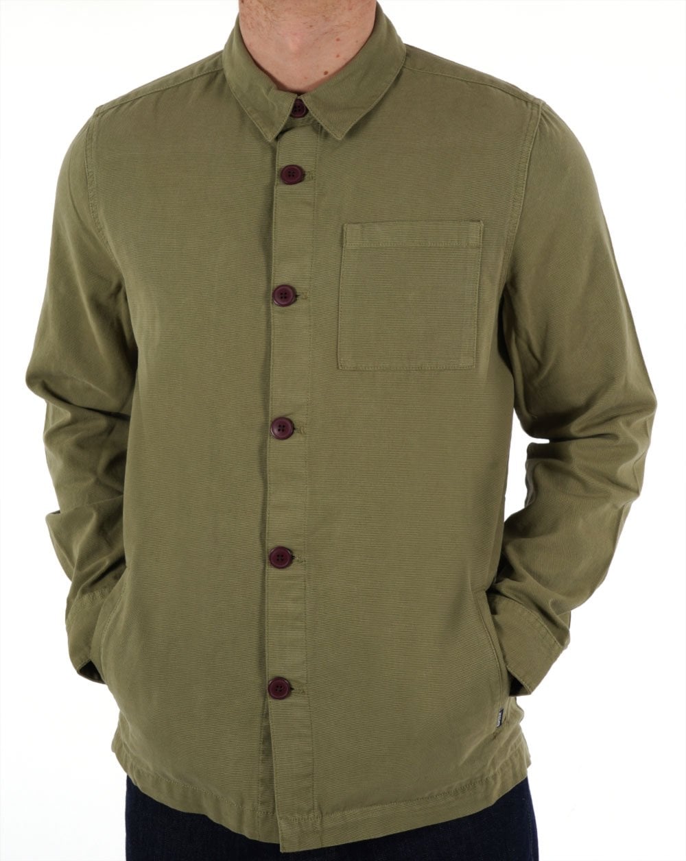 Barbour Washed Overshirt Bleached Olive