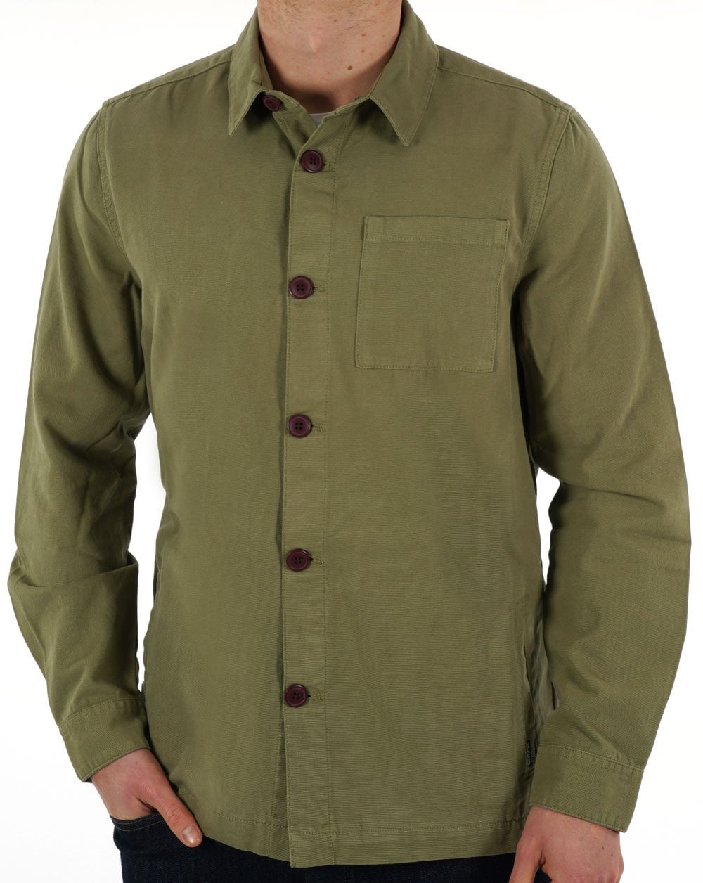 Barbour Washed Overshirt Bleached Olive