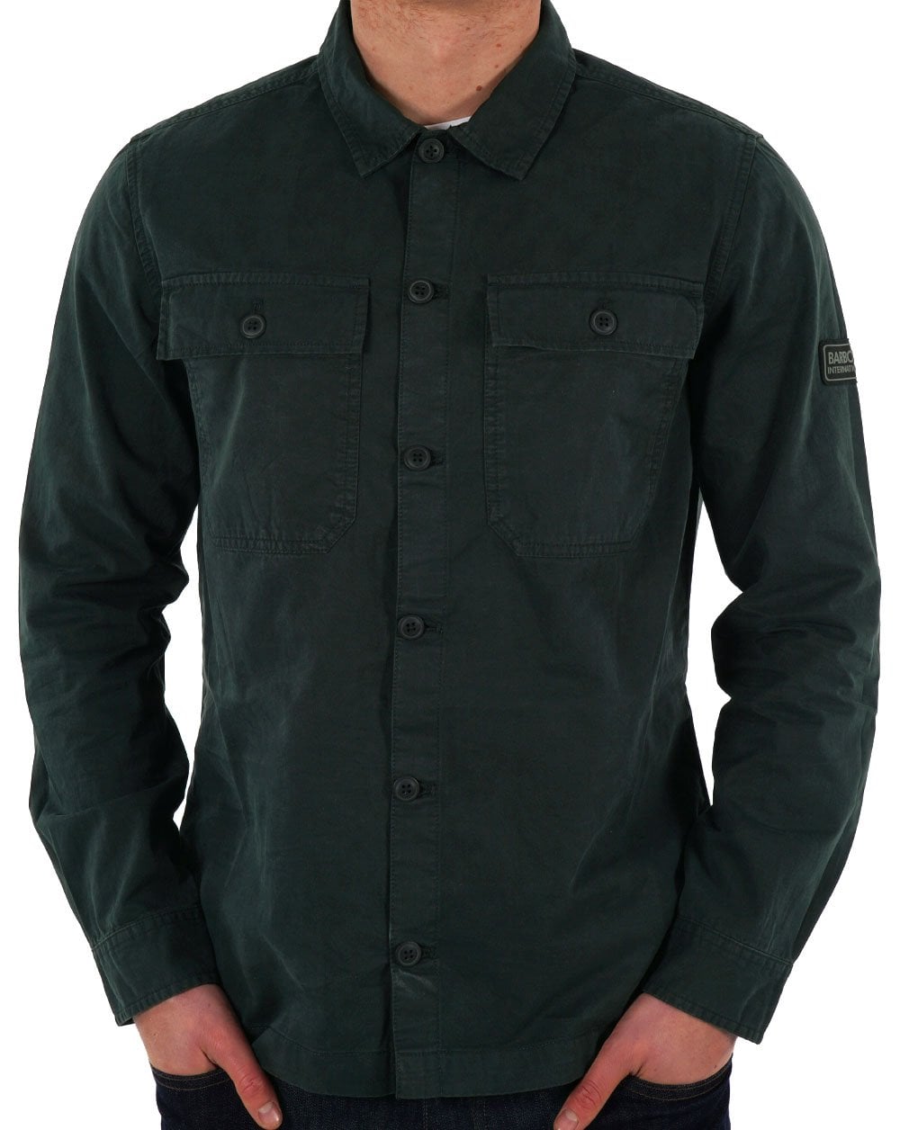 Barbour International Adey Overshirt Forest River Green