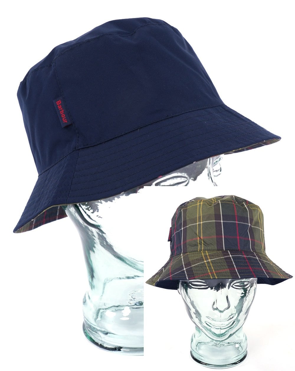 Barbour Hutton Reversible Bucket Hat Navy/Classic Tartan