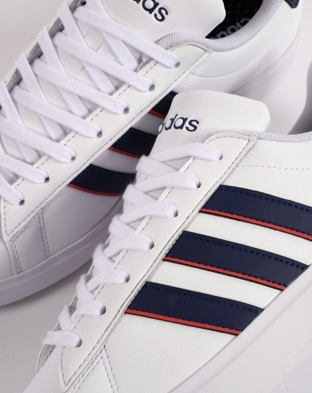 Adidas Grand Court 2.0 Trainers White/Dark Blue/Red