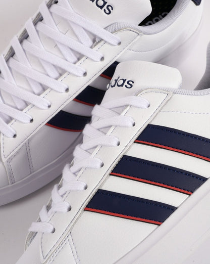 Adidas Grand Court 2.0 Trainers White/Dark Blue/Red