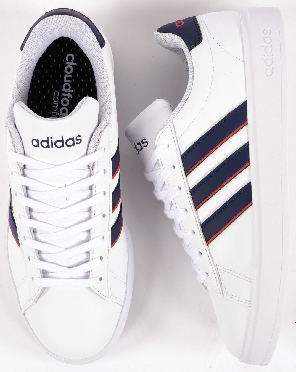 Adidas Grand Court 2.0 Trainers White/Dark Blue/Red