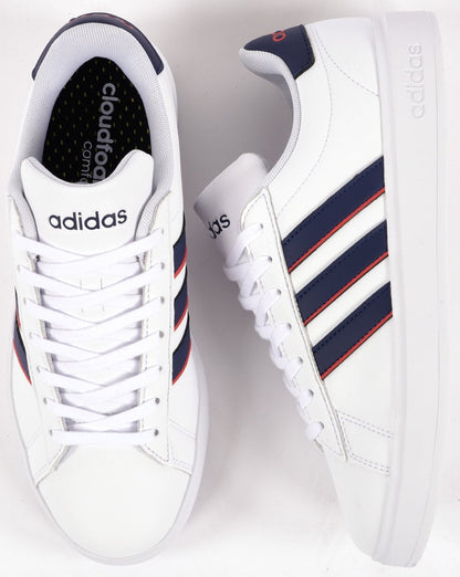 Adidas Grand Court 2.0 Trainers White/Dark Blue/Red