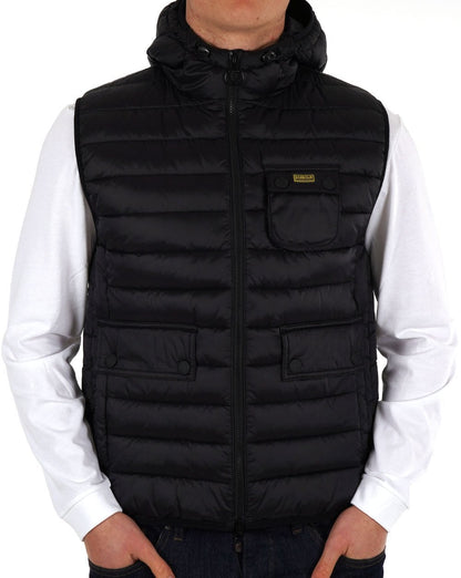 Barbour International Ousten Hooded Gilet Black