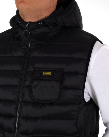 Barbour International Ousten Hooded Gilet Black